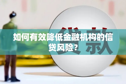 南皮如何有效降低金融机构的信贷风险？