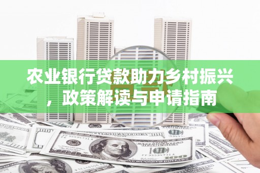 南皮农业银行贷款助力乡村振兴，政策解读与申请指南